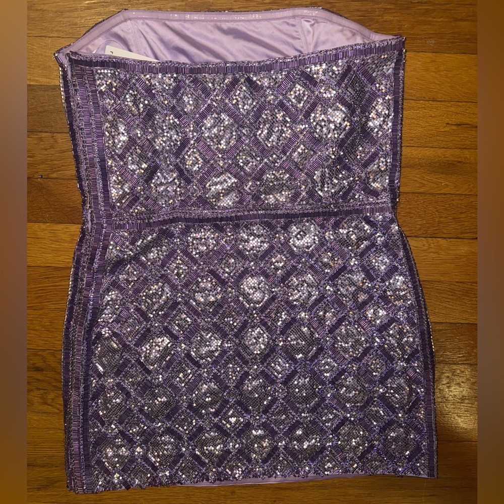 RETROFRETE Lilac Sequin Party Mini Dress - Picture 7 of 15